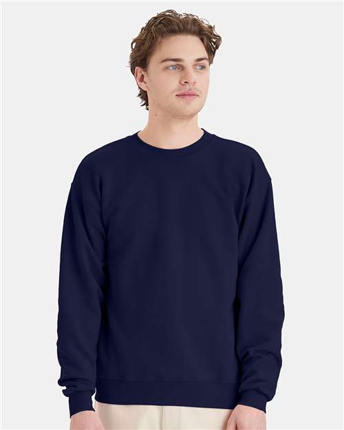 Hanes P160 Navy — on model front