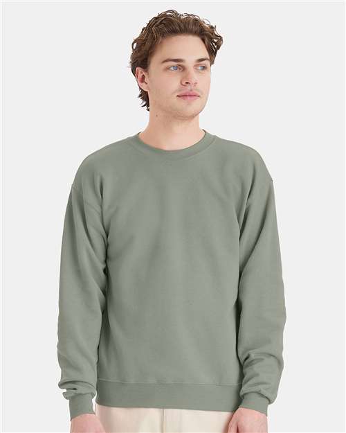 Hanes P160 Stonewashed Green — on model front