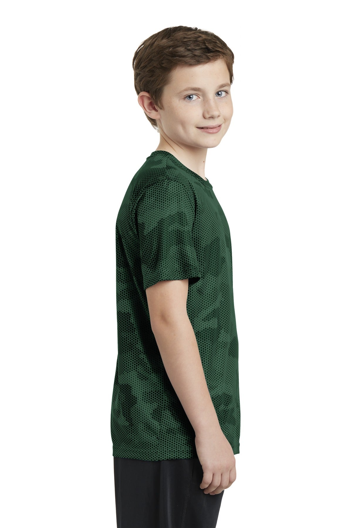 Youth CamoHex Tee - Forest Green