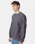 Hanes F260 Charcoal Heather — on model side