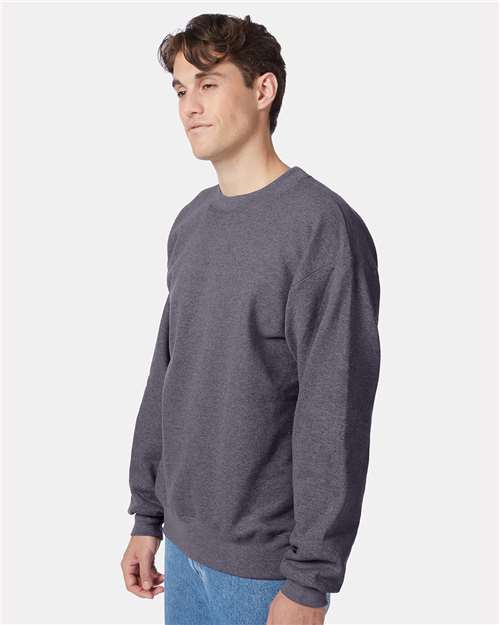 Hanes F260 Charcoal Heather — on model side