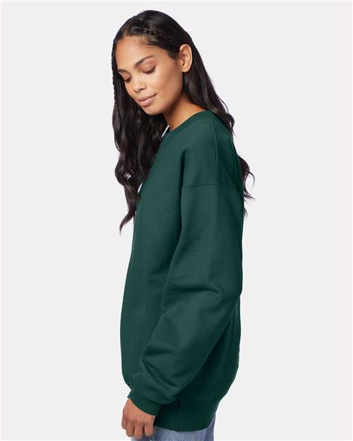 Hanes F260 Deep Forest — on model side