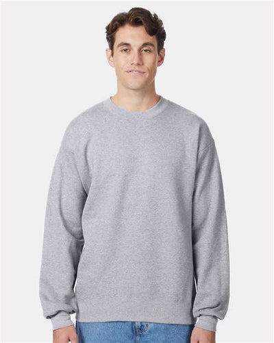 Hanes F260 Light Steel — on model front
