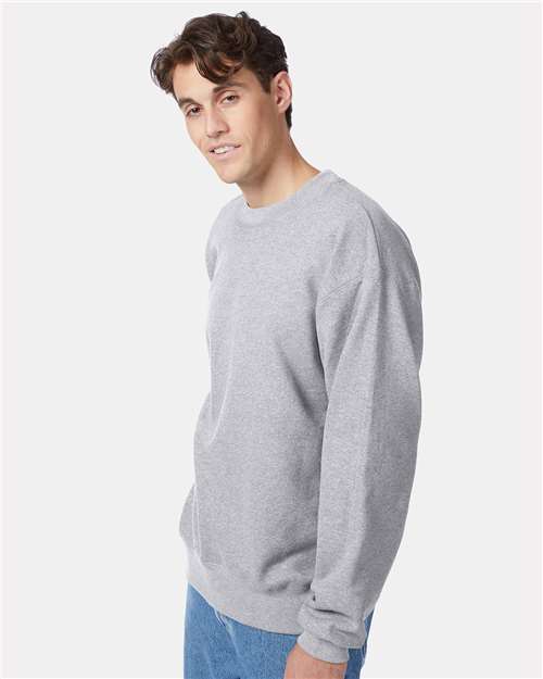 Hanes F260 Light Steel — on model side
