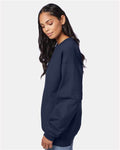 Hanes F260 Navy — on model side