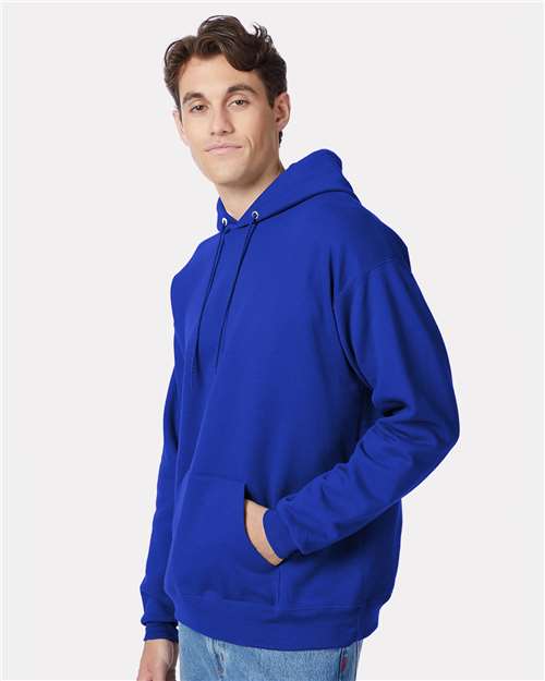 Hanes P170 Deep Royal — on model side