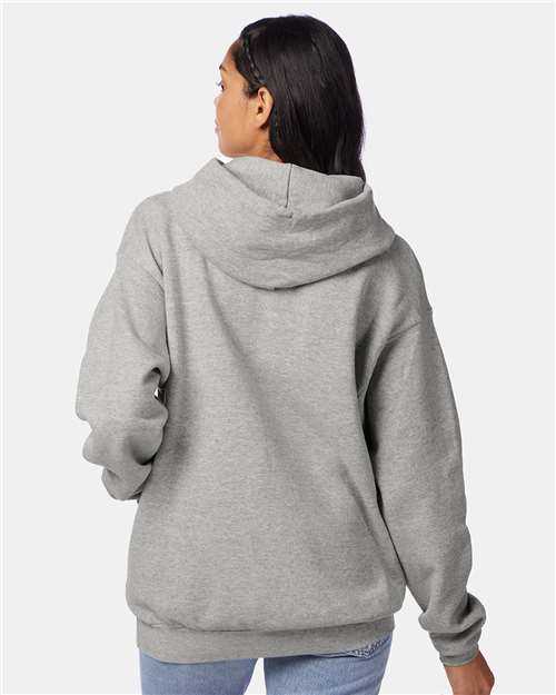 Hanes P170 Light Steel — on model back