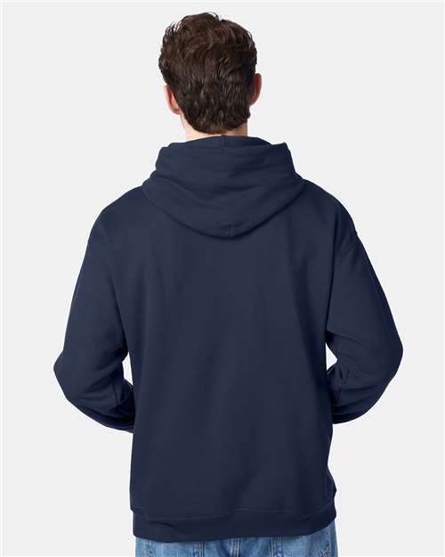 Hanes P170 Navy — on model back