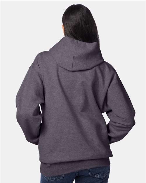 Hanes F170 Charcoal Heather — on model back