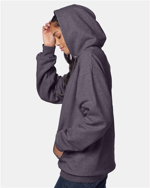 Hanes F170 Charcoal Heather — on model side