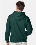 Hanes F170 Deep Forest — on model back