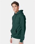 Hanes F170 Deep Forest — on model side