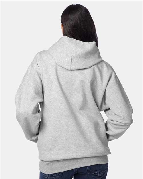 Hanes F170 Light Steel — on model back