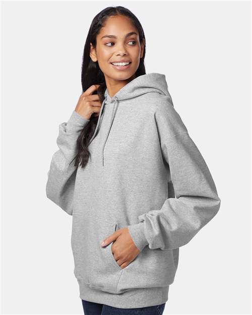Hanes F170 Light Steel — on model side