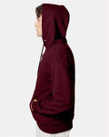 Hanes F170 Maroon — on model side
