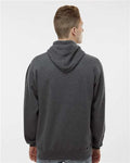 J. America 8824 Charcoal Heather — on model back