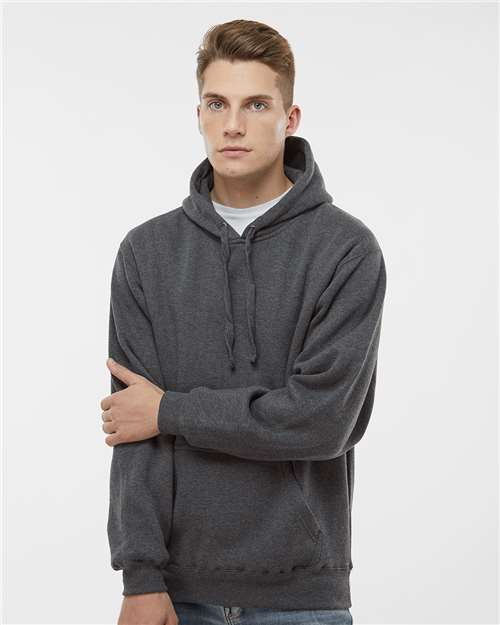 J. America 8824 Charcoal Heather — on model front