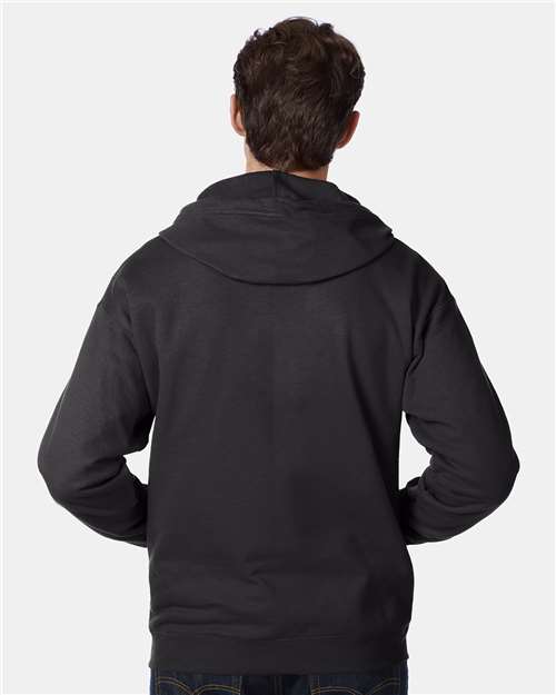 Hanes P180 Black — on model back