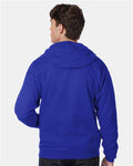 Hanes P180 Deep Royal — on model back