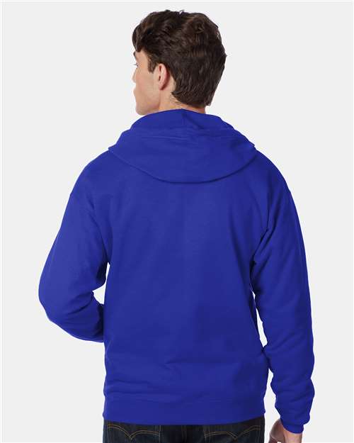 Hanes P180 Deep Royal — on model back