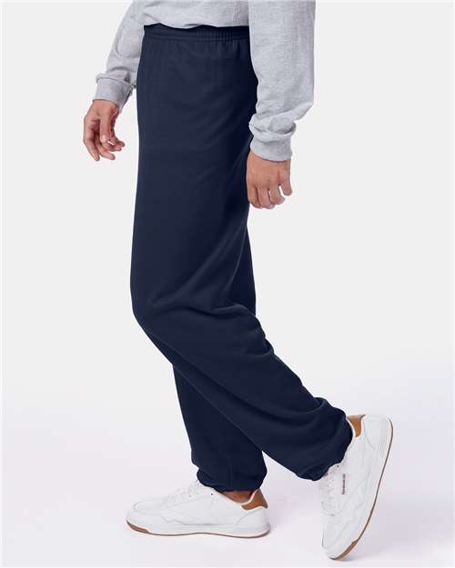 Hanes P650 Navy — on model side