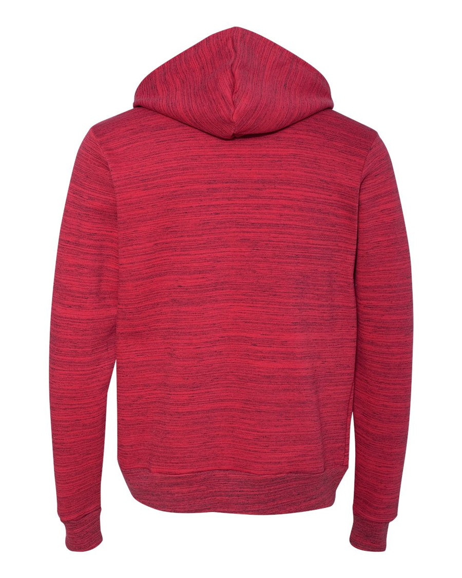 Unisex Poly-Cotton Sponge Fleece Full-Zip Hoodie - Red Marble Fleck