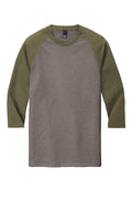 Unisex Perfect Tri 3/4-Sleeve Raglan - Military Green Fr / Gray French