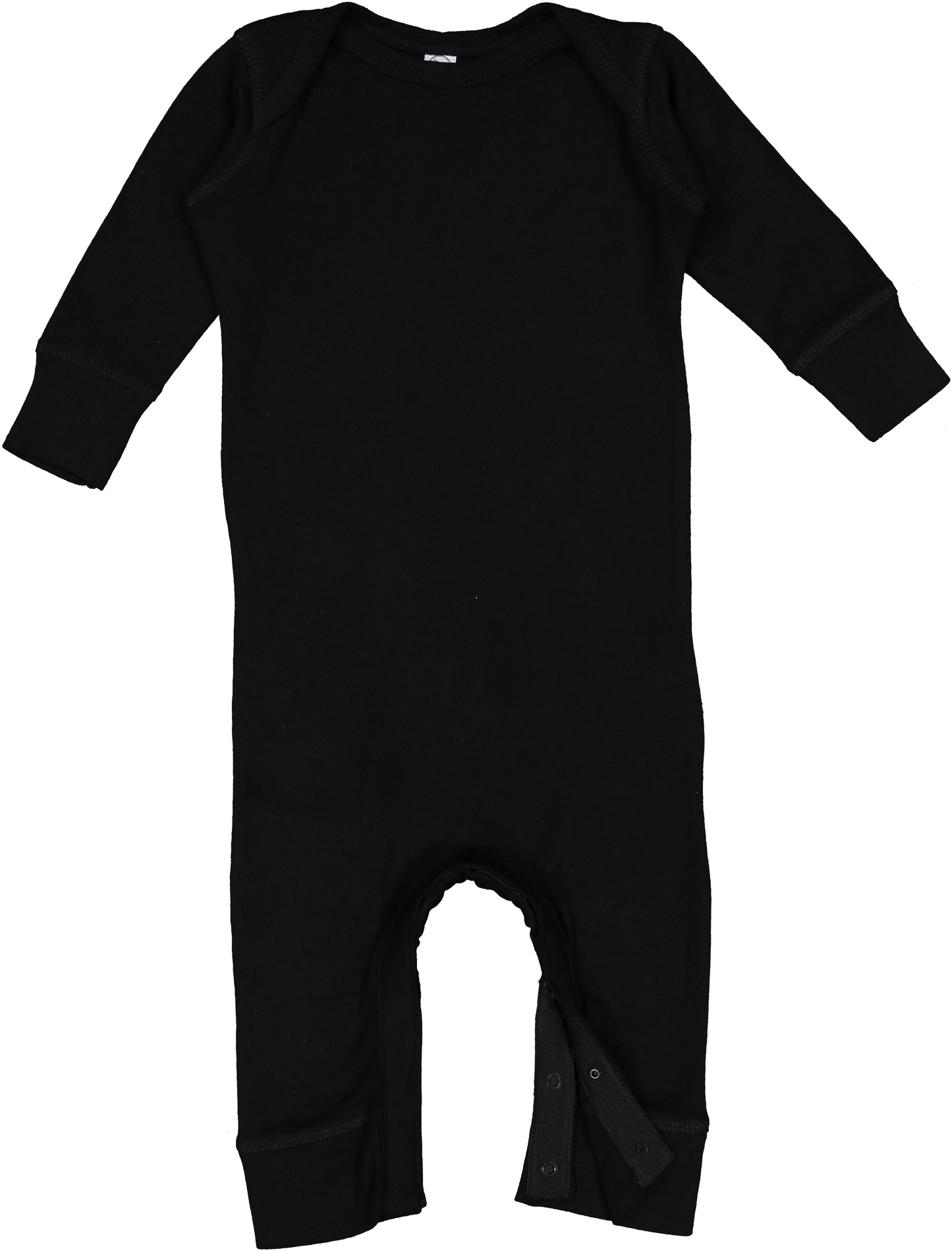 Infant Long-Sleeve Baby Rib Coverall - Black