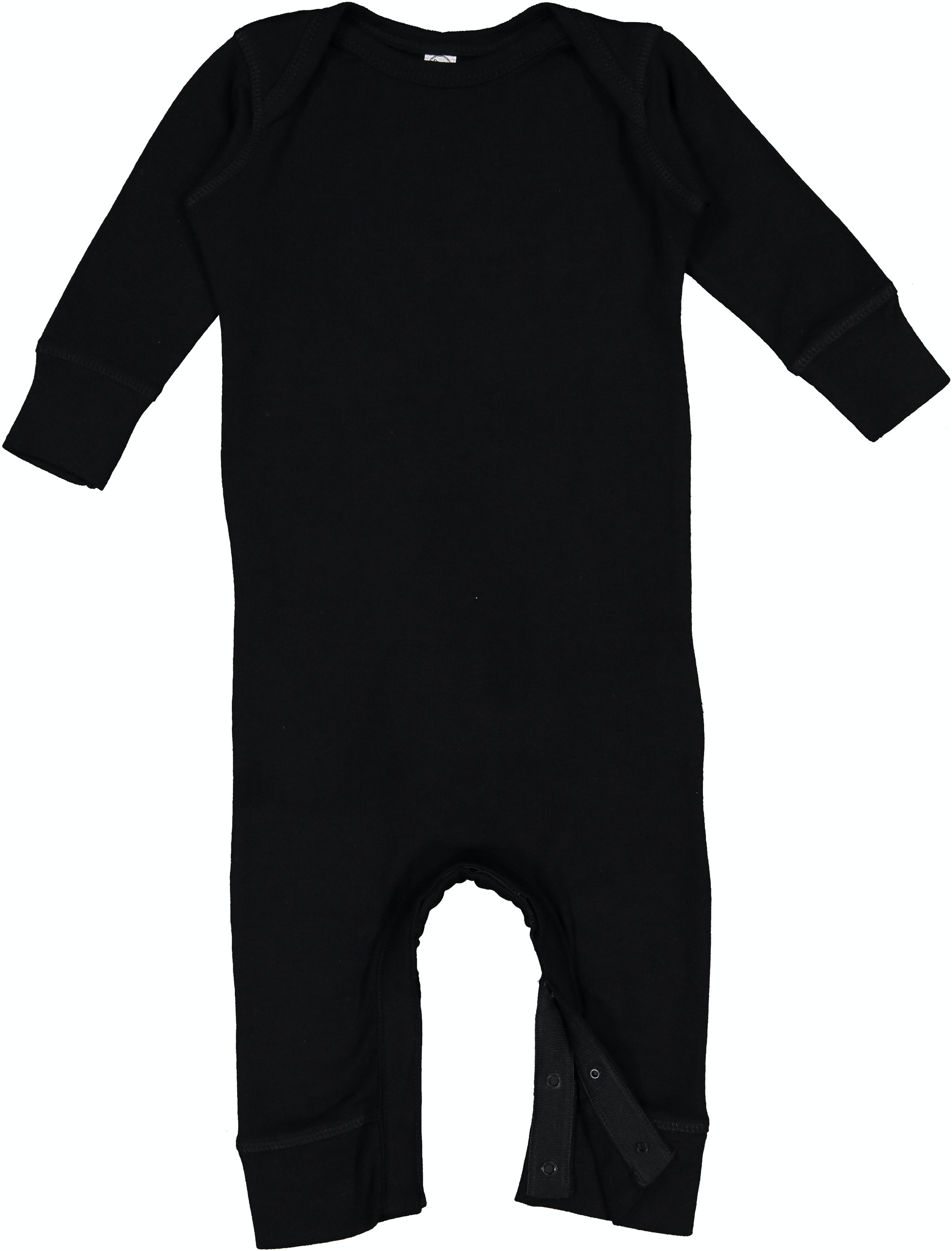 Infant Long-Sleeve Baby Rib Coverall - Black