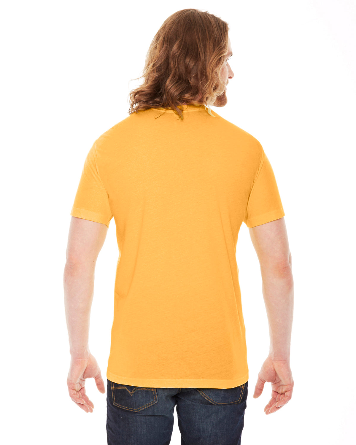 Unisex Poly-Cotton Short-Sleeve Crewneck - Heather Gold