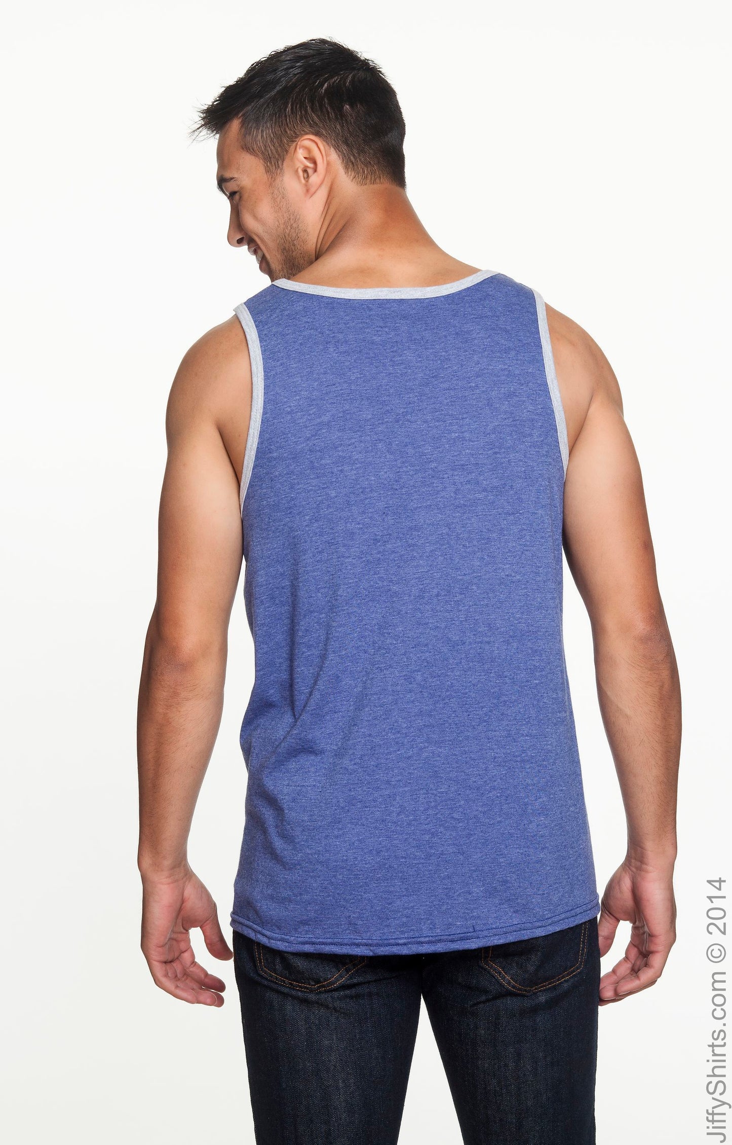 Unisex Lightweight Tank - Heather Blue / Heather Gray