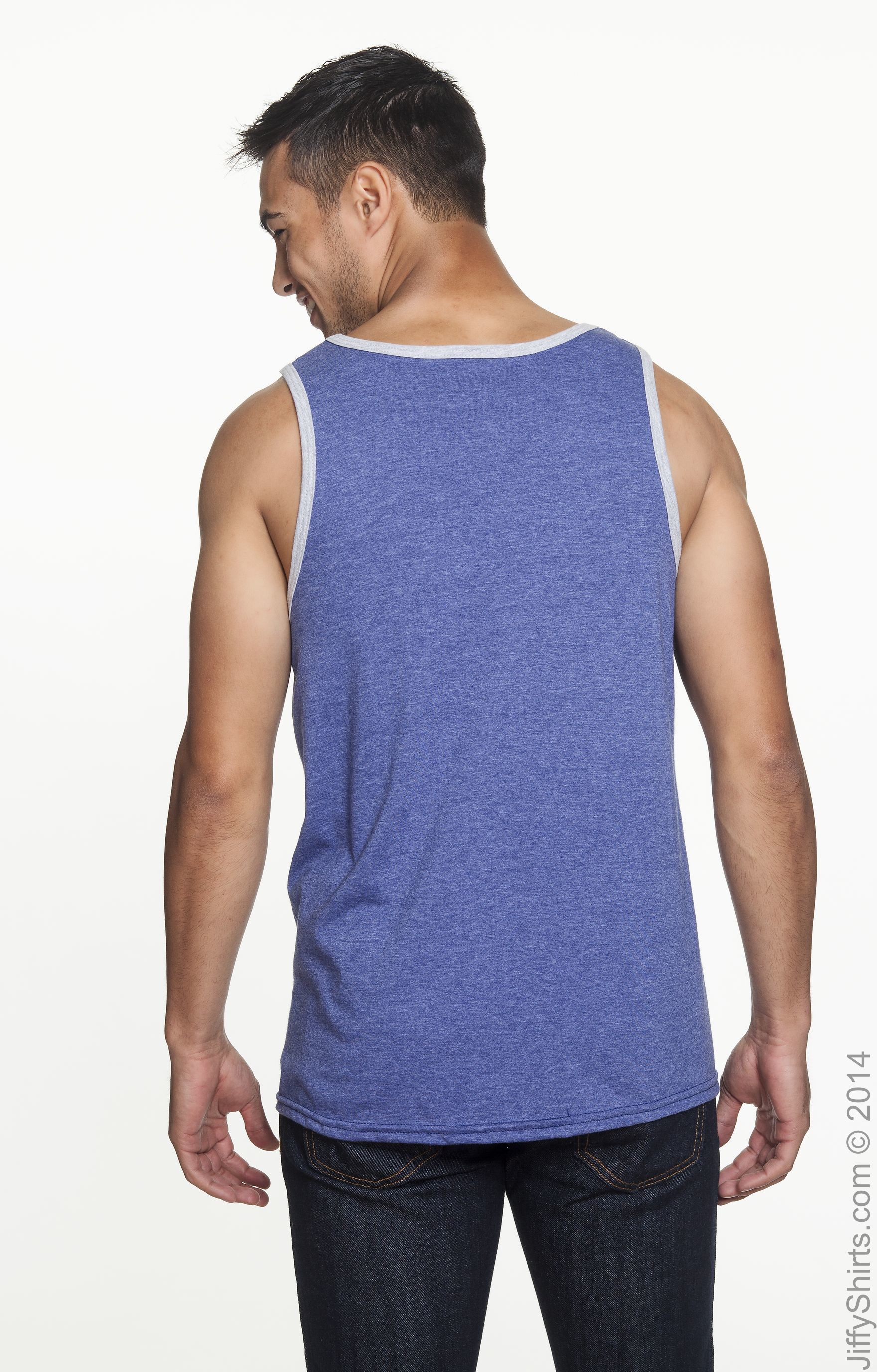 Unisex Lightweight Tank - Heather Blue / Heather Gray