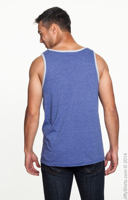 Unisex Lightweight Tank - Heather Blue / Heather Gray
