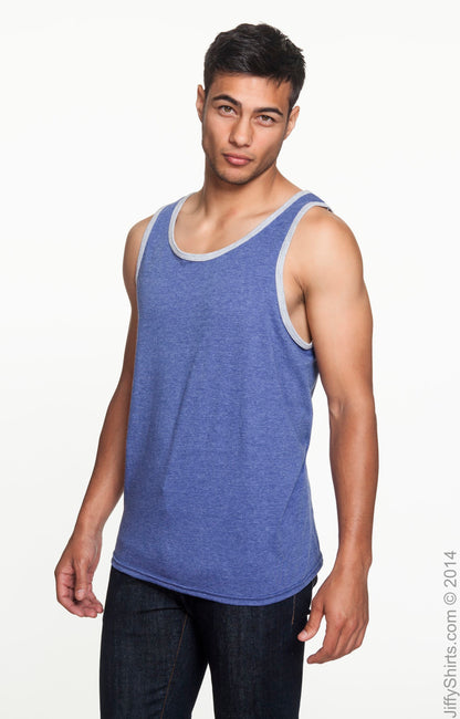 Unisex Lightweight Tank - Heather Blue / Heather Gray