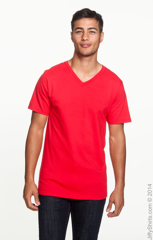 Unisex Lightweight V-Neck T-Shirt - Red