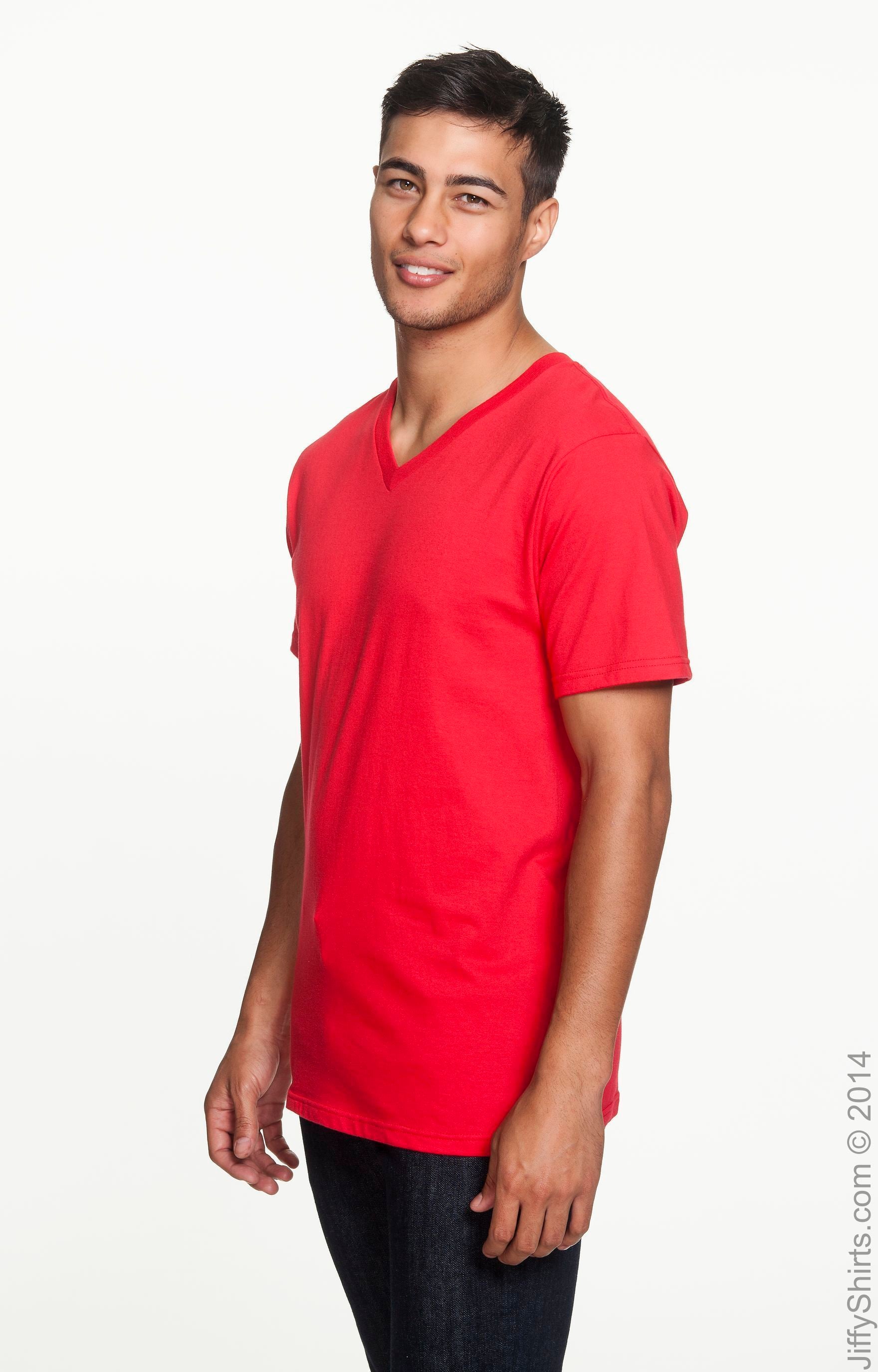 Unisex Lightweight V-Neck T-Shirt - Red