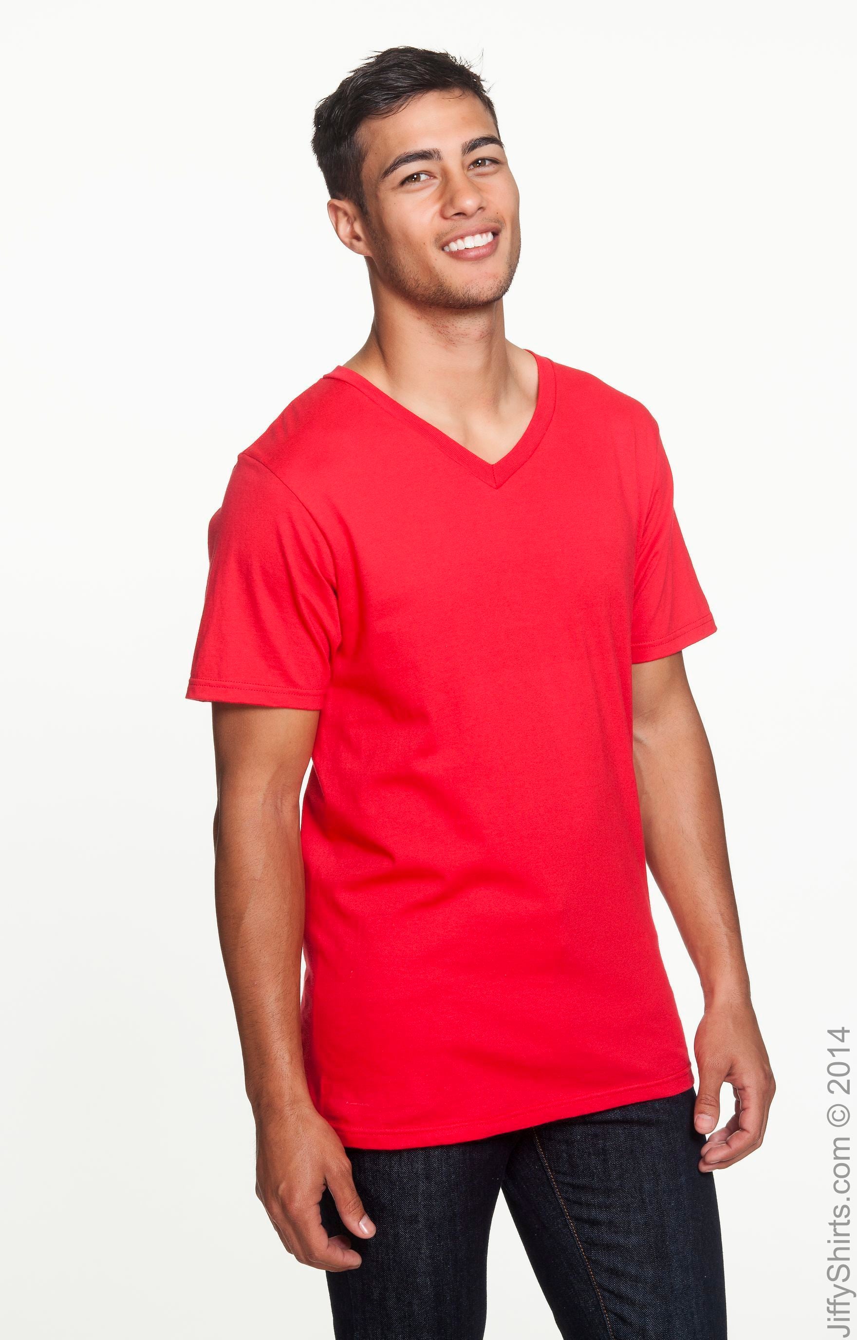 Unisex Lightweight V-Neck T-Shirt - Red