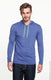 Anvil 987 - Unisex Lightweight Long-Sleeve Hooded T-Shirt - Heather Blue / Neon Yellow