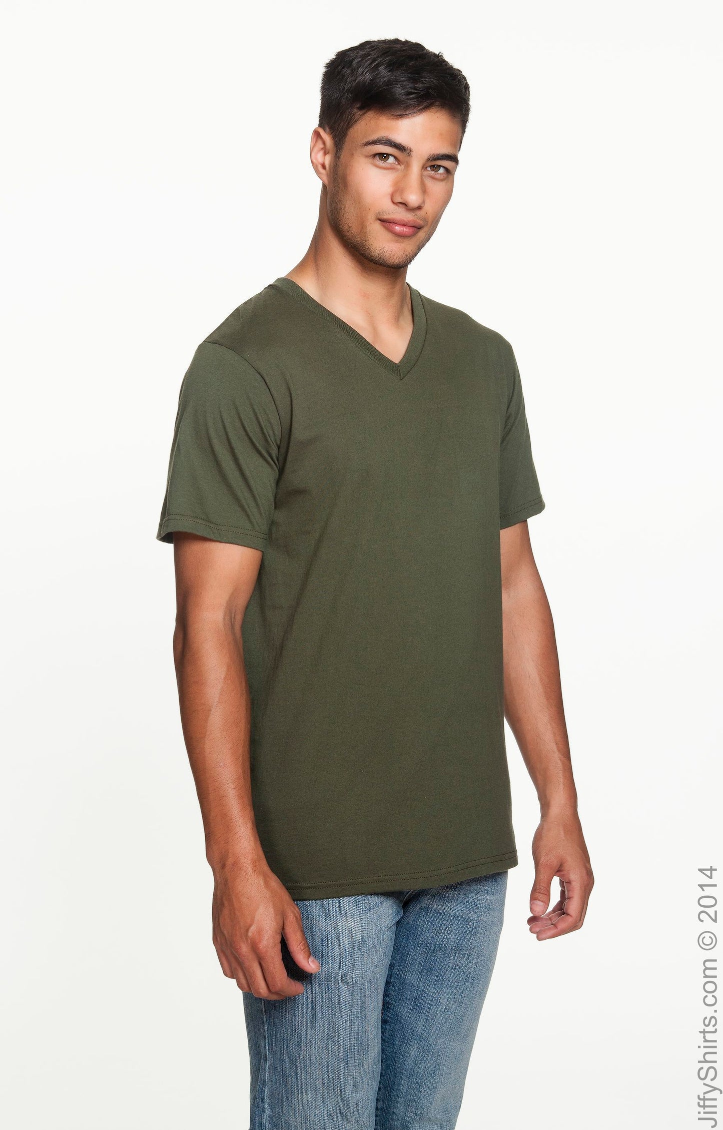 Unisex Lightweight V-Neck T-Shirt - City Green