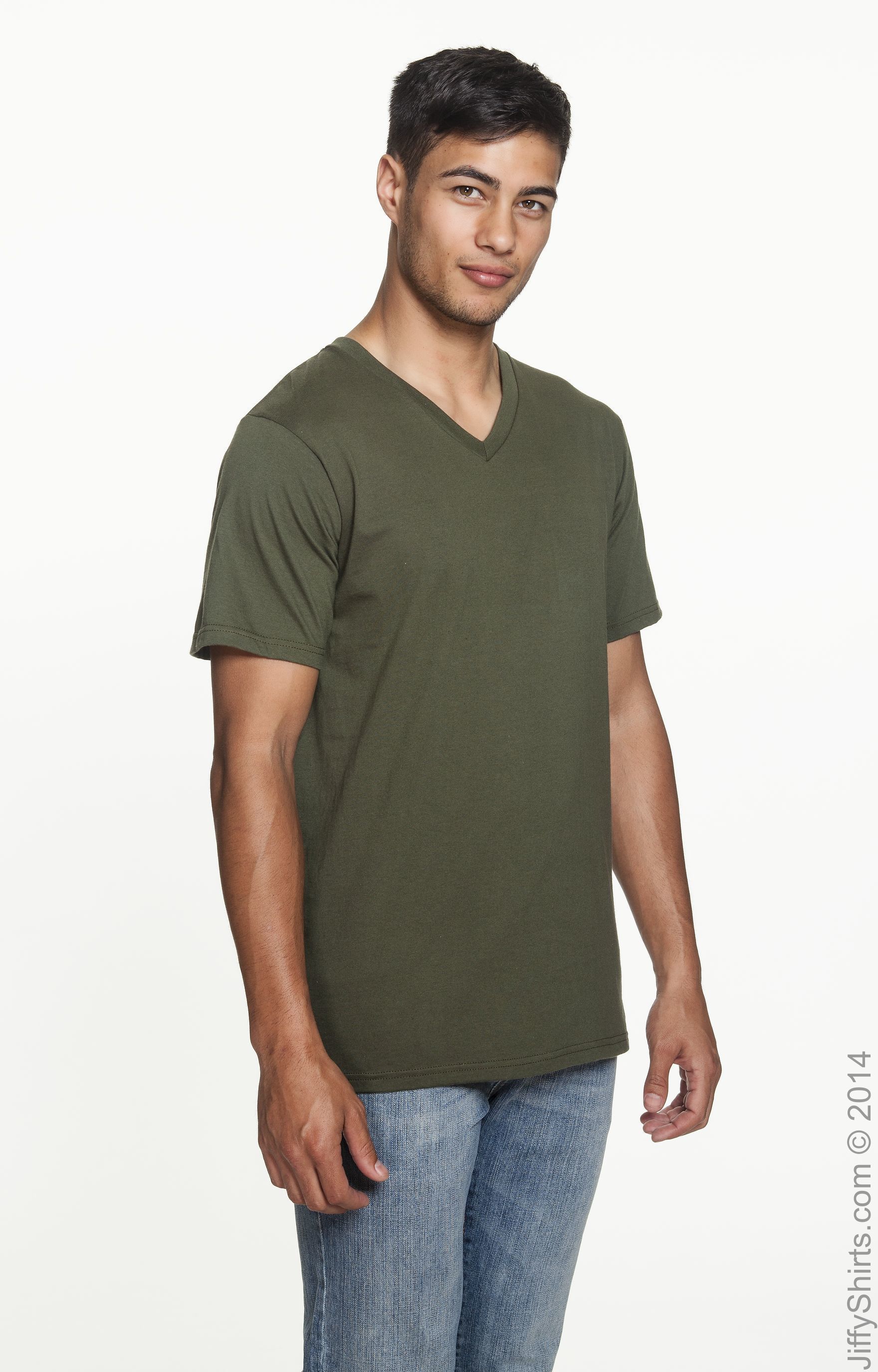Unisex Lightweight V-Neck T-Shirt - City Green