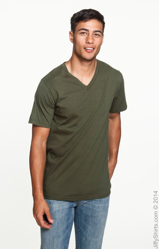 Unisex Lightweight V-Neck T-Shirt - City Green