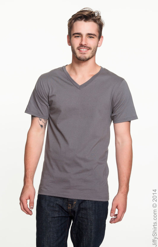 Unisex Lightweight V-Neck T-Shirt - Charcoal