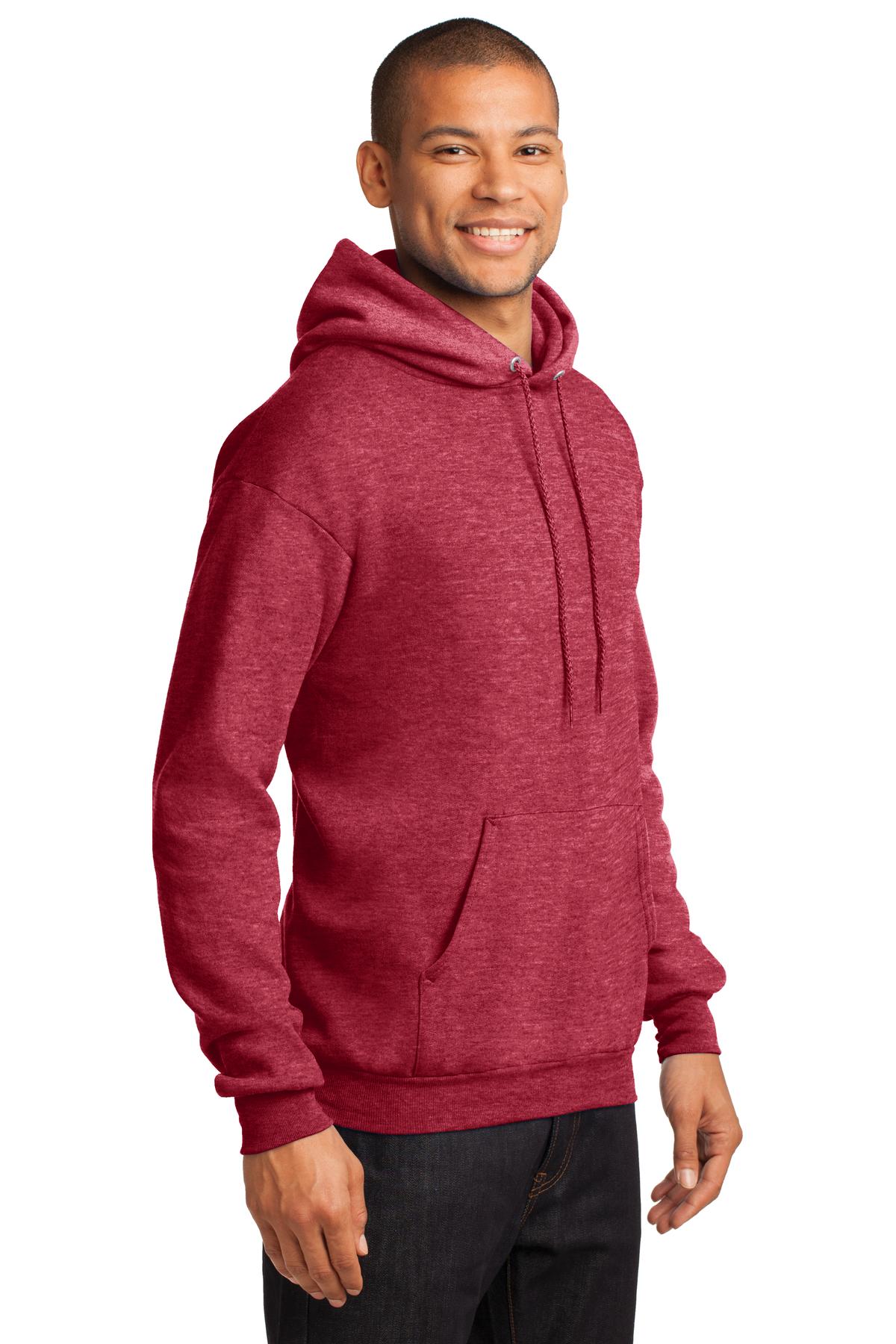 Unisex Core Fleece Pullover Hoodie - Heather Red