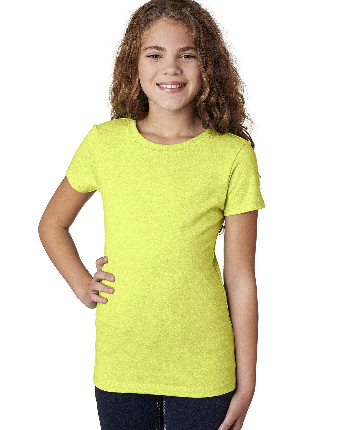 Girl's Youth Princess CVC T-Shirt - Neon Yellow