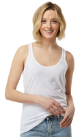 Women's Slim Fit Poly-Rich Racerback Tank - White