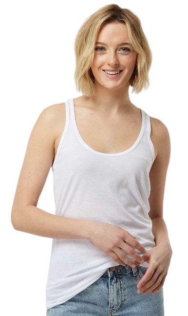 Women's Slim Fit Poly-Rich Racerback Tank - White
