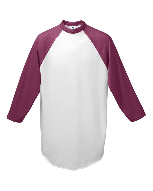 Unisex 3/4-Sleeve Baseball Jersey - White / Maroon