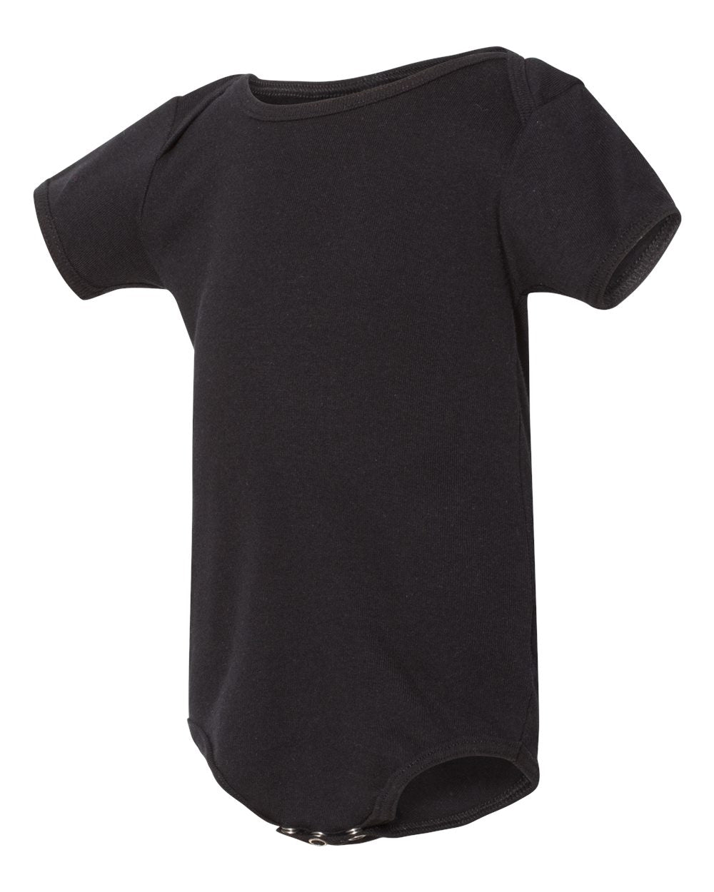 Infant Baby Rib Short-Sleeve One-Piece - Black