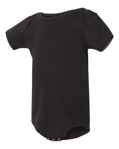 Infant Baby Rib Short-Sleeve One-Piece - Black