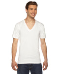 Unisex Fine Jersey Short-Sleeve V-Neck T-Shirt - White